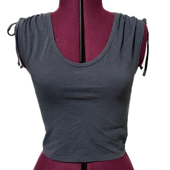 American Eagle Outfitters Tops - AMERICAN EAGLE AE Cinch Shoulder Smooth Knit Sleeveless Tank Tee Cropped NWOT S